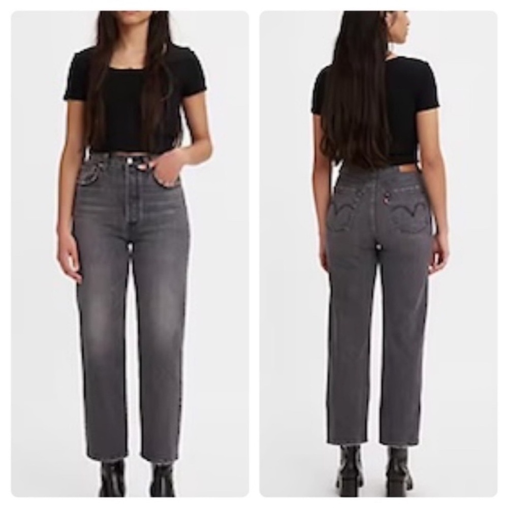 Levi’s Ribcage Straight Ankle Washed Black Size 27